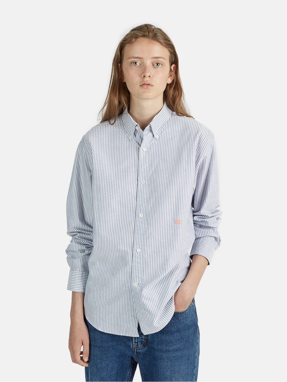 Acne studios Ohio button up top blue and white stripes - Medium